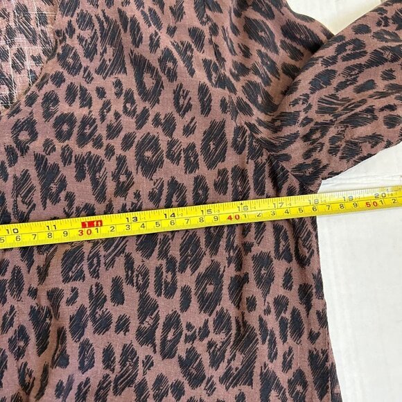 🌷SALE Cloth & Stone Bella Dahl Leopard Print Tie Front Top Size XS Oversized - Picture 13 of 15
